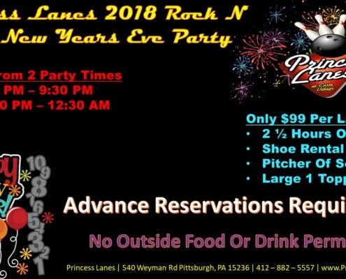 2018 Rock N Bowl New Years Eve Party at Princess Lanes