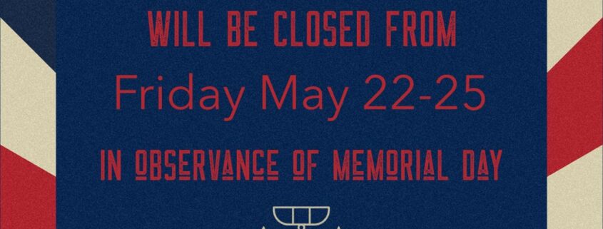 Prior's Tavern Closed for Memorial Day Weekend