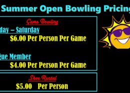 2025 Summer Open Bowling Pricing