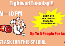 Tightwad Tuesday at Princess Lanes