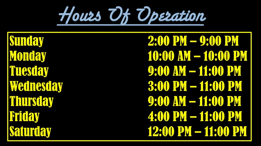 Hours of Operation 2026