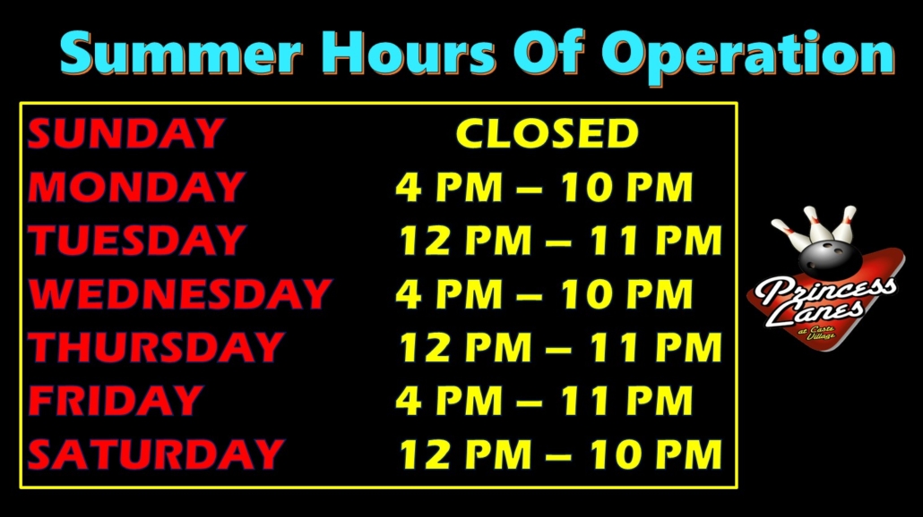 Summer Hours of Operation 2026