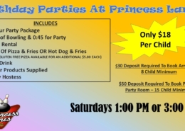 Birthday Parties at Princess Lanes 2026