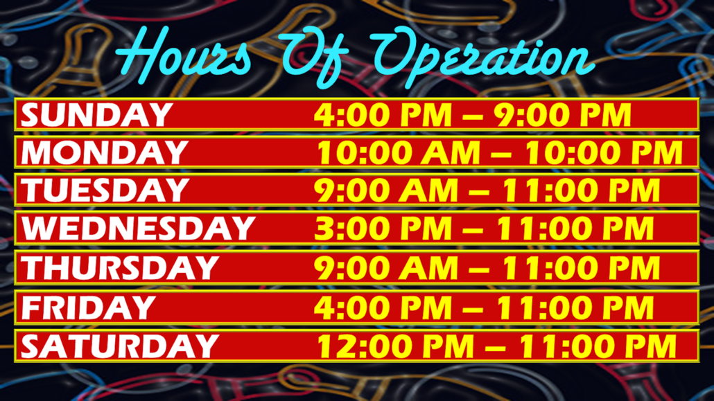 Fall Hours of Operation 2 Fall Hours of Operation 2