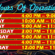 Fall Hours of Operation 2