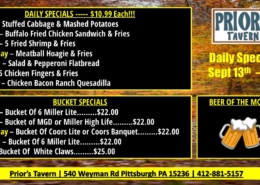 Prior's Daily Specials
