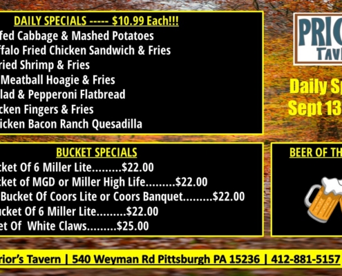 Prior's Daily Specials